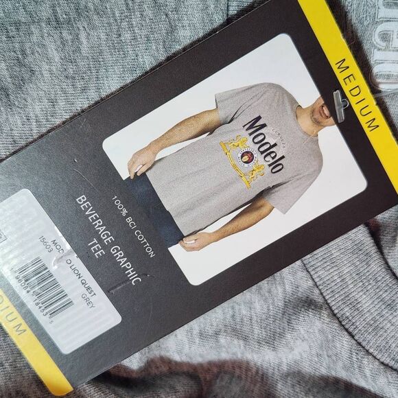 Modelo T-Shirt NWT Size Medium Gray Short Sleeve Modelo Beer Tee - Picture 5 of 6